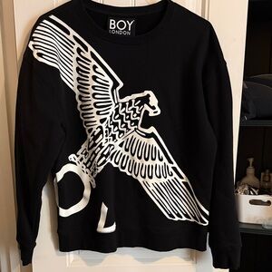 BOY London Black Crewneck Sweater with White Eagle